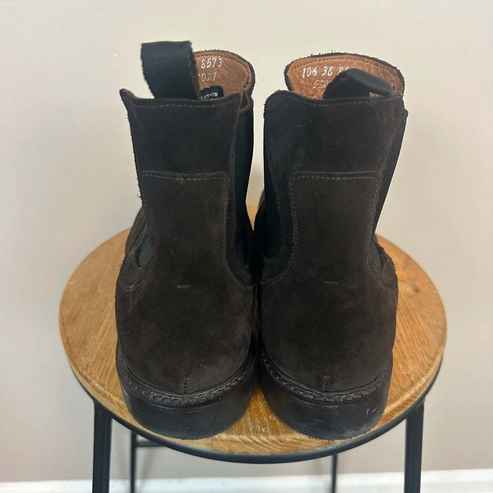 Allen Edmonds Tanner Men 10.5 Chelsea Boot Suede Chocolate Leather Weatherproof